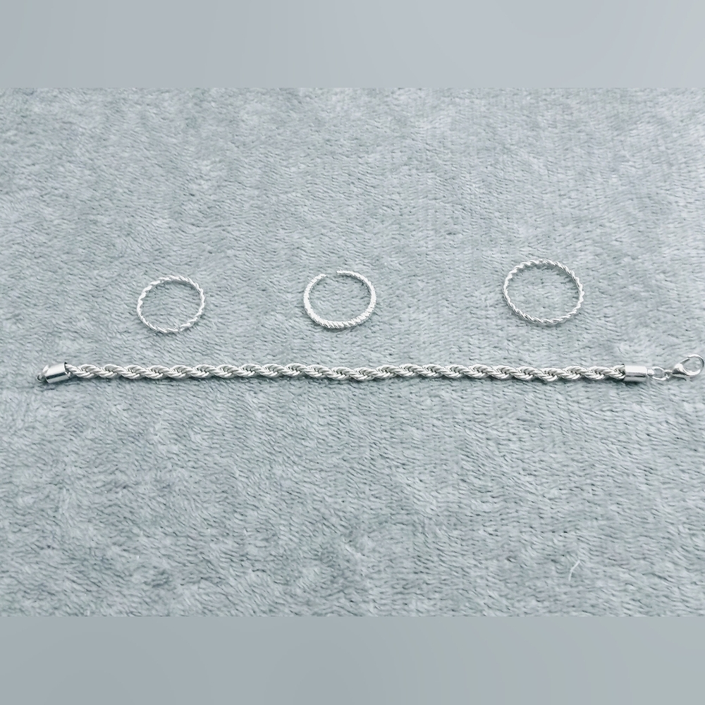ROPE BRACELET AND ADJUSTABLE ROPE RINGS - Picture 2 of 2